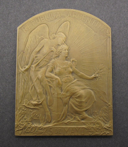 Argentina 1910 International Arts Exposition Bronze Plaquette - By Carcova
