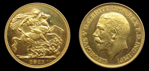 George V 1911 10 Coin Proof Set - Sovereign to Maundy - FDC