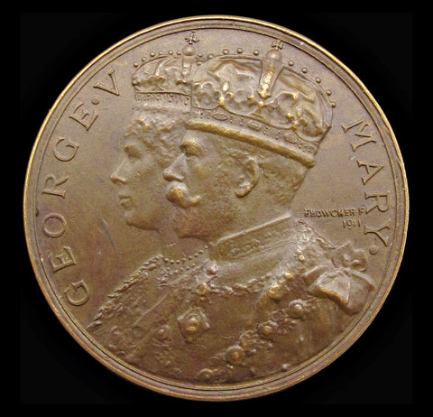 1911 Coronation Of George V 36mm Bronze Medal - By Bowcher