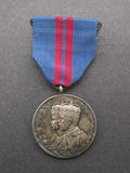 George V 1911 Coronation Full Sized Medal On Ribbon - Cased