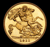 George V 1911 Proof Half Sovereign - PCGS PR65