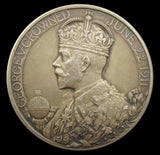 1911 George V Coronation 51mm Silver Medal - Cased