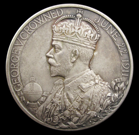 1911 George V Coronation 51mm Silver Medal - Cased