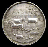 1913 Shotts Show Agricultural 39mm Silver Medal - By Ottley