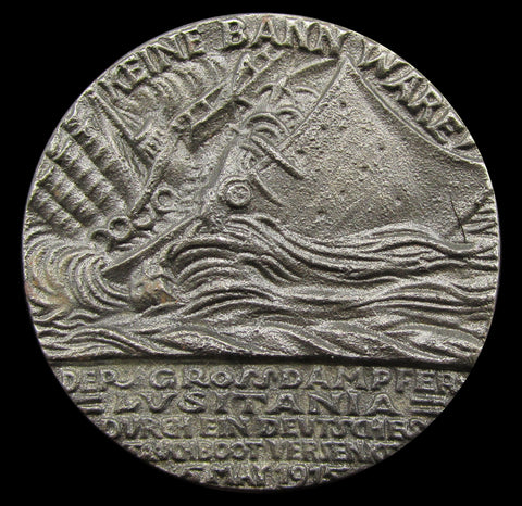 1915 Sinking Of The S.S Lusitania Cased Medal - Cased With Sheet