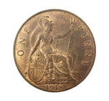 George V 1918 Penny - A/UNC