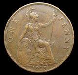 George V 1919 H Penny - VF