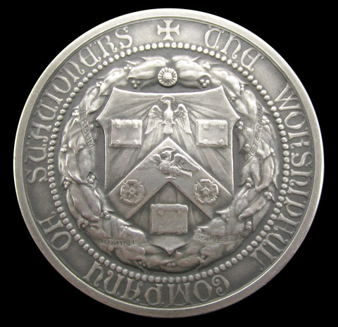 1919 Worshipful Company Of Stationers 57mm Silver Medal - By Wyon