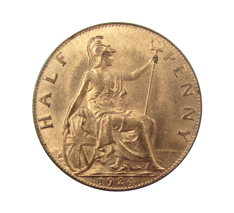 George V 1924 Halfpenny - UNC