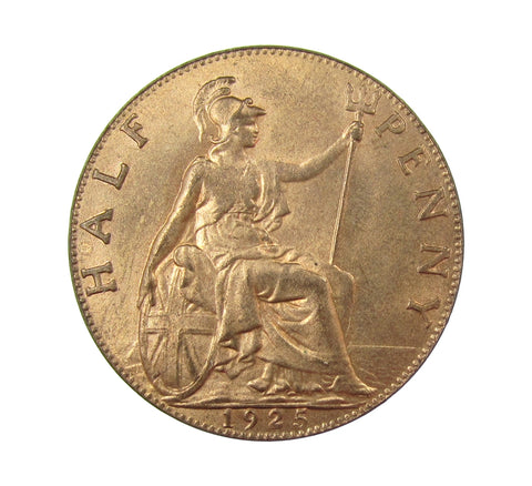 George V 1925 Halfpenny - UNC