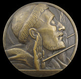 France 1926 St Francis Of Assisi 85mm Medal - By P. Turin