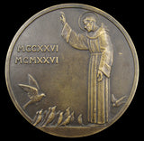 France 1926 St Francis Of Assisi 85mm Medal - By P. Turin