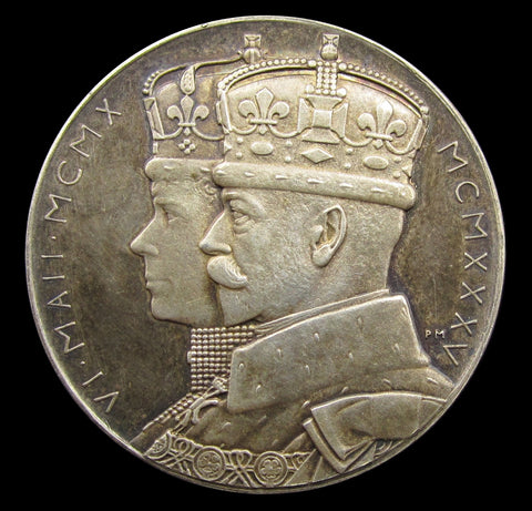 1935 George V Silver Jubilee Royal Mint 32mm Silver Medal - Cased