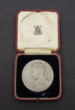 1937 George VI Coronation Royal Mint 57mm Silver Medal - Cased