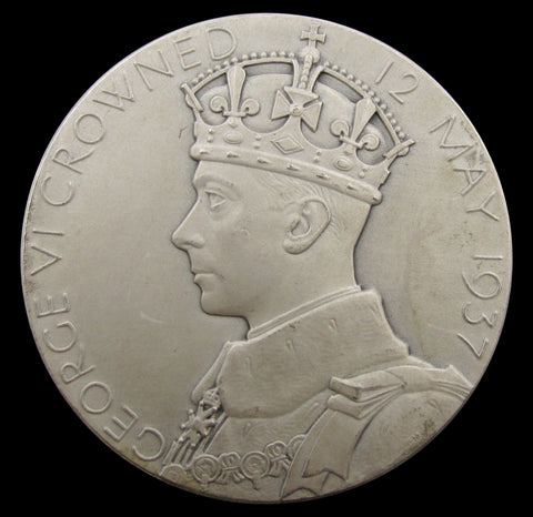 1937 George VI Coronation Royal Mint 57mm Silver Medal - Cased