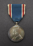 1937 George VI Official Coronation Silver Medal On Ribbon - Cased