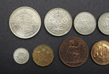 George VI 1937 10 Coin Partial Proof Set - Halfcrown to Farthing