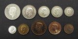 George VI 1937 10 Coin Partial Proof Set - Halfcrown to Farthing