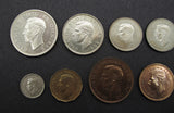 George VI 1937 10 Coin Partial Proof Set - Halfcrown to Farthing