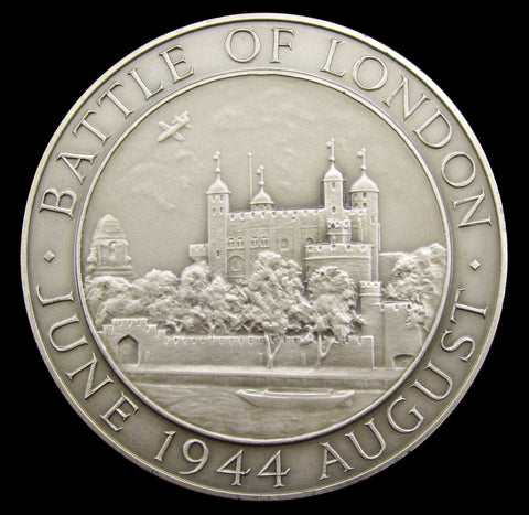 1944 Battle Of London 57mm Silver Cased Medal - By Pinches