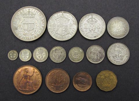 George VI 1937 15 Coin Cased Proof Set - Crown To Maundy
