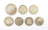 1837-1937 Coronations & Jubilees 7 Silver Medal Set - By Pinches