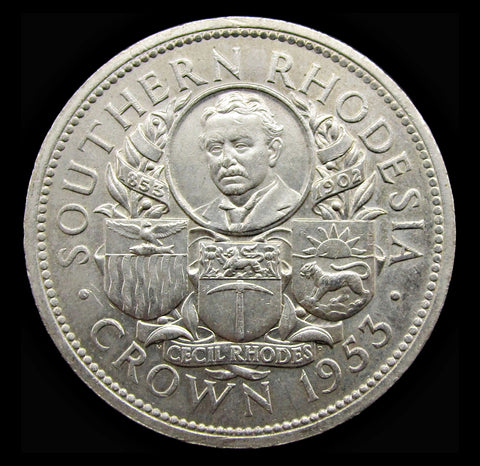 Southern Rhodesia 1953 Elizabeth II Silver Crown - Cased