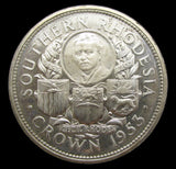 Southern Rhodesia 1953 Elizabeth II Silver Proof Crown - Cased