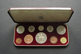 Elizabeth II 1953 10 Coin Cased Proof Set - Crown To Farthing