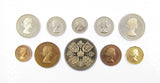 Elizabeth II 1953 10 Coin Cased Proof Set - Crown To Farthing