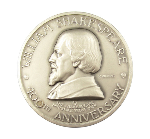 1964 William Shakespeare 400th Anniversary 57mm Silver Medal - Cased
