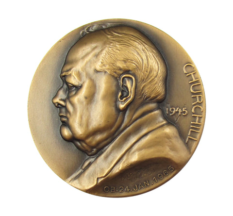 1965 Death Of Winston Churchill 50mm Bronze Medal - By Lowental
