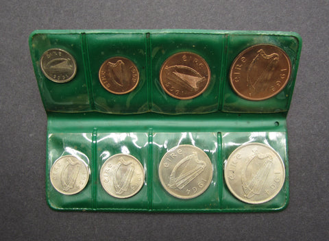 Ireland 1959/1964/1965 8 Coin Set In Green Packet