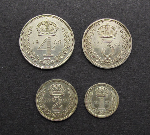 Elizabeth II 1968 Full Maundy Set - Cased