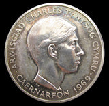 1969 Investiture Of Charles Prince Of Wales Silver Medal - Cased