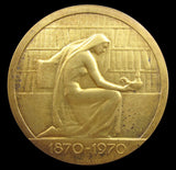 1970 Charles Dickens Centenary 44mm Gilt Silver Medal - Cased