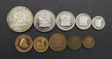 South Africa 1975 10 Coin Cased Proof Set - With Gold Rand & 2 Rand