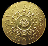 1977 Elizabeth II Silver Jubilee 44mm Gilt Bronze Medal - Cased