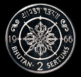 Bhutan 1966 3 Coin Platinum Proof Set - 1,2,5 Sertums