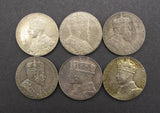 1902/11/35/37 Group Of 6 x Silver Coronation / Jubilee Medals