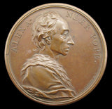 1741 Alexander Pope 54mm Bronze Medal - By Dassier