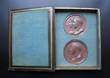 France c.1815 Napoleon Set Of 10 Uniface Medals In Book - By Andrieu