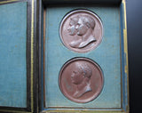 France c.1815 Napoleon Set Of 10 Uniface Medals In Book - By Andrieu