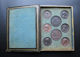 France c.1815 Napoleon Set Of 10 Uniface Medals In Book - By Andrieu