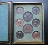 France c.1815 Napoleon Set Of 10 Uniface Medals In Book - By Andrieu