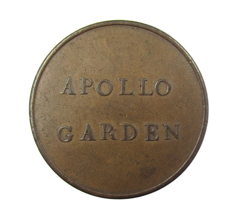 c.1790 Apollo Gardens, Westminster Bridge Road Lambeth Copper Token