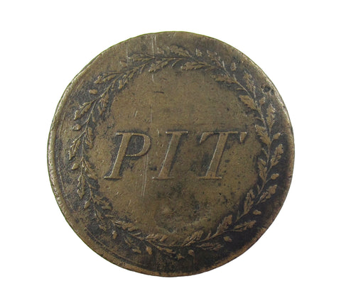 c.1782 Circus Pit 37mm Token Possibly For Charles Hughes