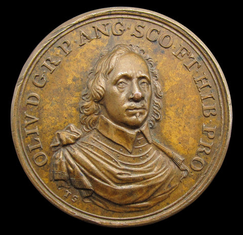 1653 Oliver Cromwell Lord Protector 34mm Medal - After T. Simon