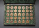 1731 Dassier's Kings & Queens Of England Set Of 34 Medals - Cased