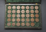1731 Dassier's Kings & Queens Of England Set Of 34 Medals - Cased
